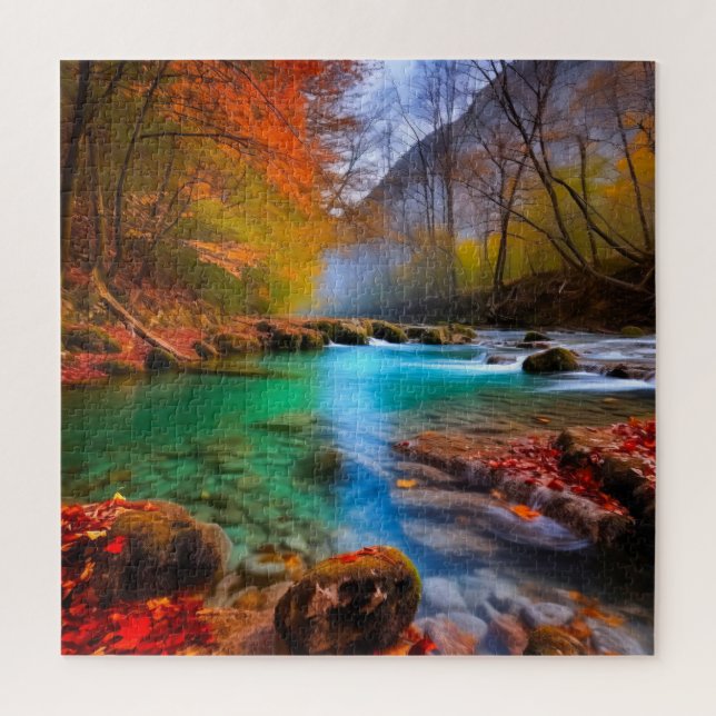 Tranquil Autumn River Landscape  Jigsaw Puzzle (Vertical)