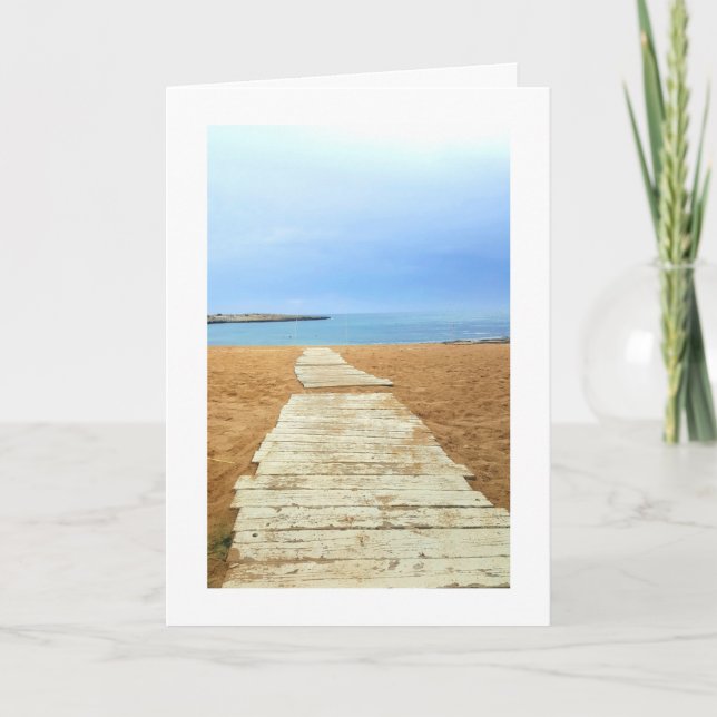 Tranquil Beach Boardwalk - Customisable card (Front)