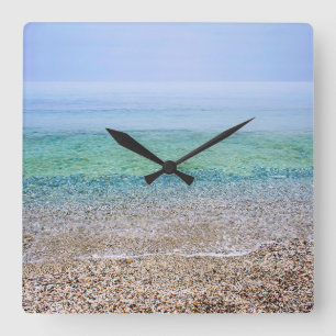 Tranquil Beach Square Wall Clock