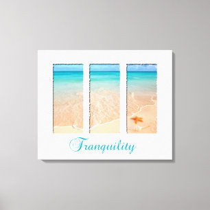 Tranquil Beach Triptych Canvas Print