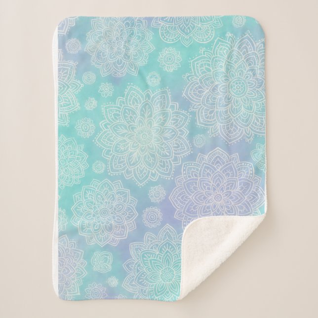 Tranquil Bloom Sherpa Blanket (Front)