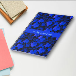Tranquil Blue Autumnal Leaves Notebook