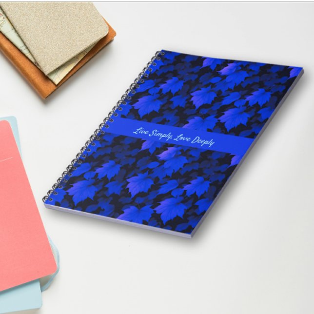 Tranquil Blue Autumnal Leaves Notebook (Creator Uploaded)