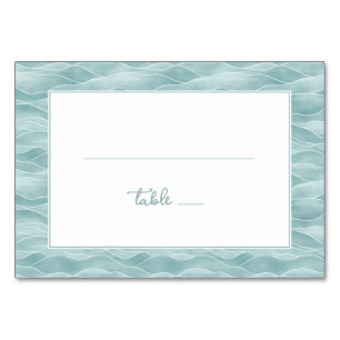 Tranquil Blue Green Waves Table Number