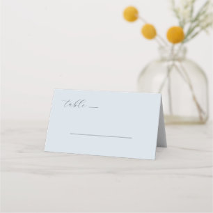 Tranquil Blue Minimalist Line Place Card