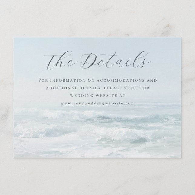 Tranquil Blue Minimalist Photo Enclosure Card (Front)