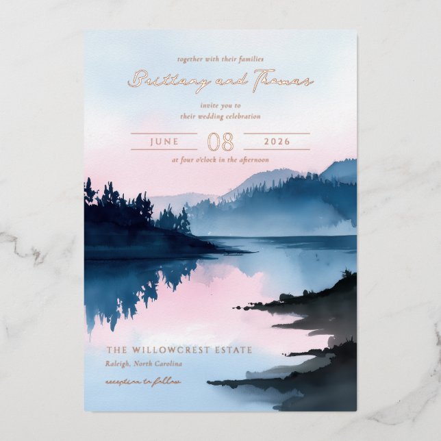 Tranquil Blue Watercolor Landscape (Front)
