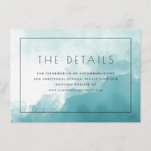 Tranquil Blue Watercolor Waves Enclosure Card