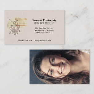 Tranquil Boho Art Front Custom Photo Back Business Card