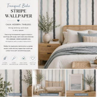 Tranquil Boho Stripe Wallpaper
