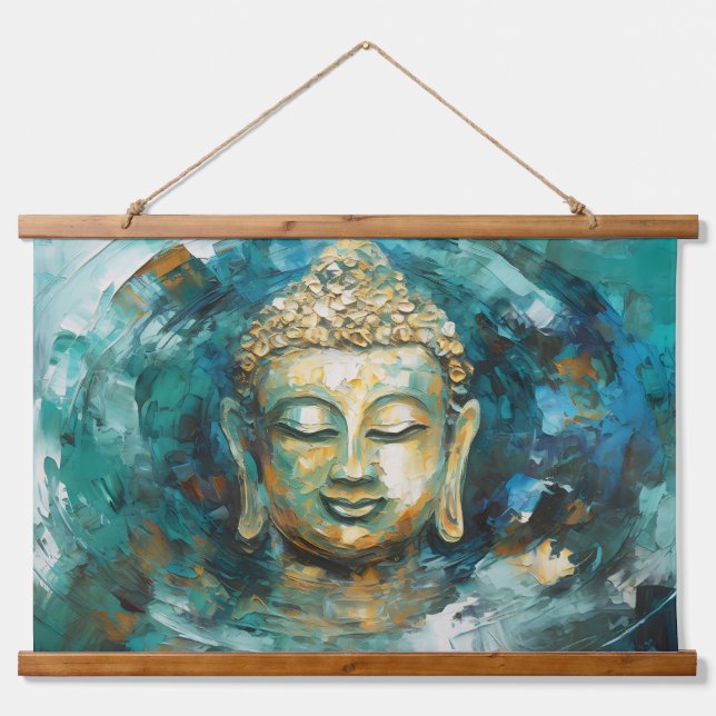 Tranquil Buddha Aura Spiritual Art  Hanging Tapestry (Front)