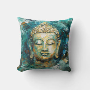 Tranquil Buddha Aura Spiritual Art Throw Pillow