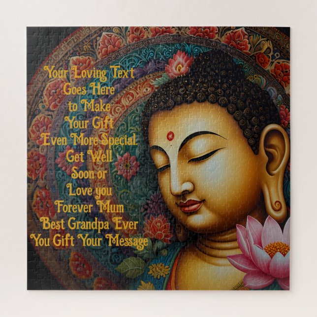 Tranquil Buddha Personalized Message – Zen Gift  Jigsaw Puzzle (Vertical)