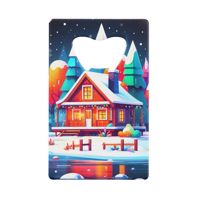 Tranquil Christmas Credit Card Bottle Opener (Front)