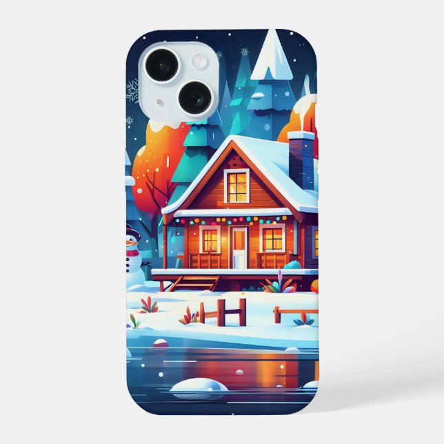 Tranquil Christmas iPhone 15 Case (Back)