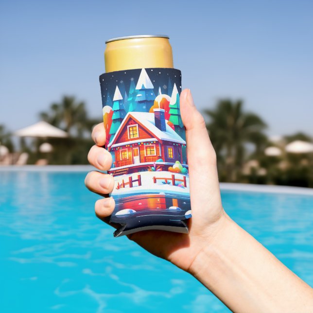 Tranquil Christmas Seltzer Can Cooler (In Situ Pool)