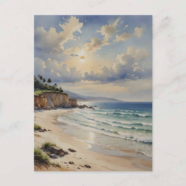 Tranquil Coastal Sunrise Postcard (Front)
