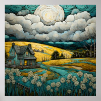Tranquil Countryside Scene With Charming Farmhouse