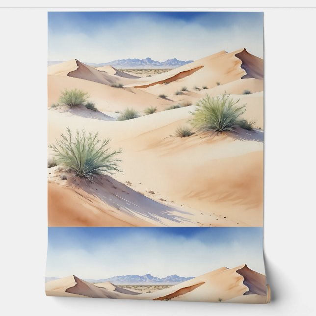 Tranquil Desert Landscape with Soft Dunes Wallpaper (Unrolling)
