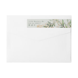Tranquil Eucalyptus Elegant Green Breezy Sea Glass Wrap Around Label