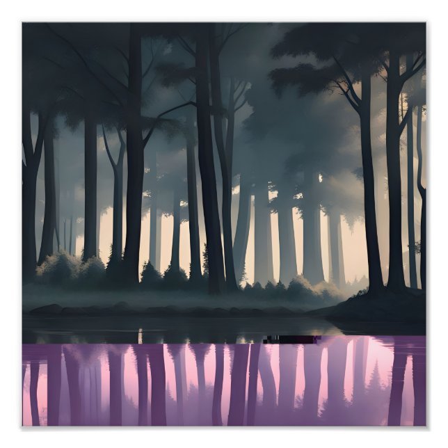 Tranquil Forest Lake Photo Print (Front)