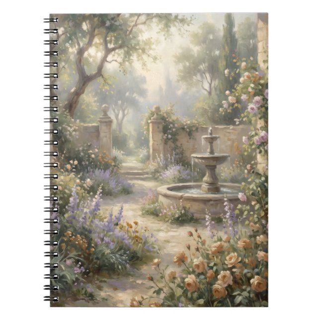 Tranquil Fountain Garden Notebook (Front)