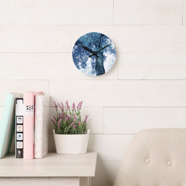 Tranquil Ginkgo Dream 4 #art #tree Round Clock (Reading Room)