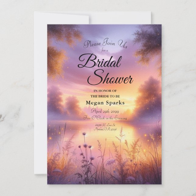 Tranquil Glow of Evening by the Lake Invitation (Front)