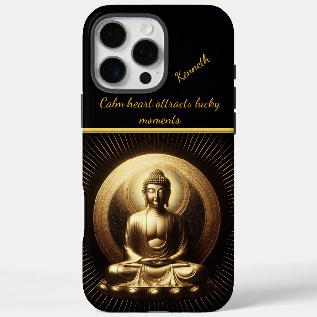 Tranquil Golden Buddha in meditation Case-Mate iPhone Case (Back)