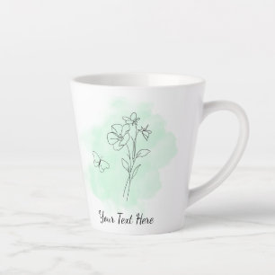 Tranquil Green Latte Mug – Customizable Message