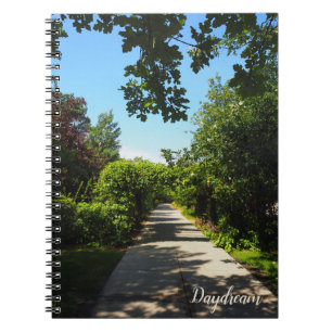 Tranquil Green Park Walkway Photo Spiral Notebook