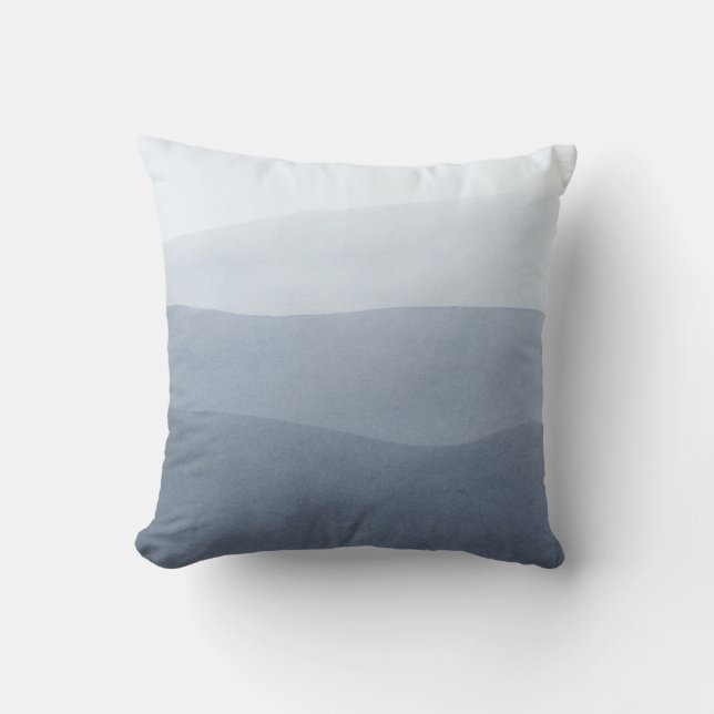 Tranquil Grey Abstract Landscape Throw Pillow (Front)