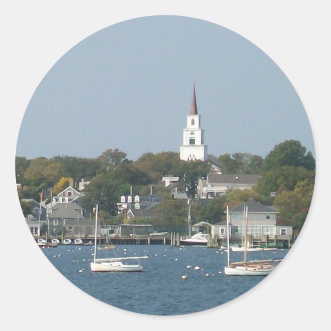 Tranquil Harbour Classic Round Sticker (Front)