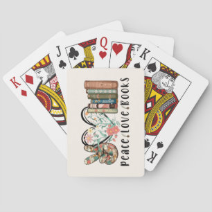 Tranquil Harmony: Peace, Love, and Books Playing Cards