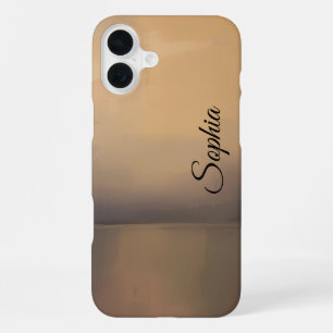 Tranquil Horizon – Soft Abstract Landscape Art Pri iPhone 16 Plus Case