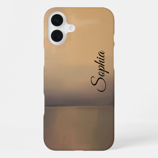 Tranquil Horizon – Soft Abstract Landscape Art Pri iPhone Case (Back)