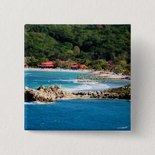 Tranquil Island Paradise Labadee Haiti 2 Inch Square Button