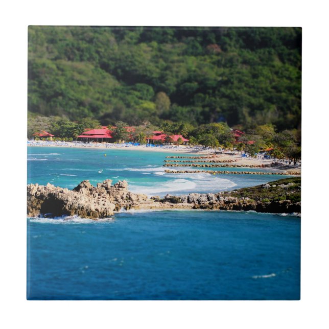 Tranquil Island Paradise Labadee Haiti Tile (Front)