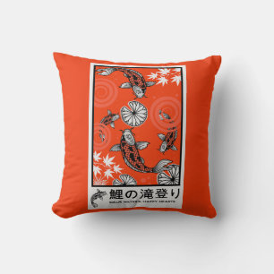 Tranquil Japanese Carp Art Throw Pillow