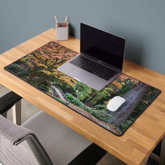 Tranquil Japanese Garden Autumn Scene Desk Mat (Office 2)
