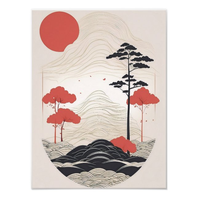  Tranquil Japanese Garden with Koi Pond Photo Print (Front)