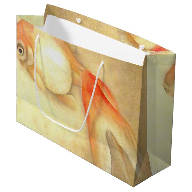 Tranquil Japanese Goldfish Large Gift Bag (Front Angled)