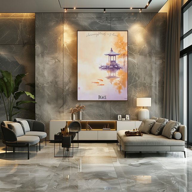 Tranquil Koi Pond and Pagoda Wall Art (Creator Uploaded)