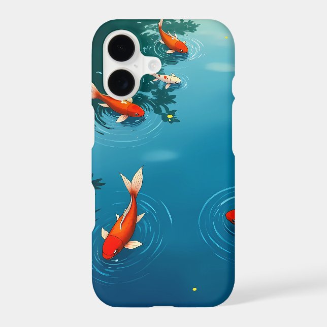 Tranquil Koi Pond iPhone Case – Japanese Art Style (Back)