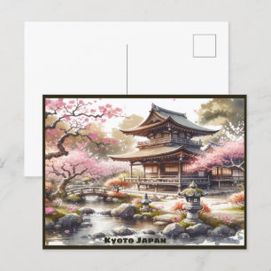 Tranquil Kyoto Japan Watercolor Sketch   Postcard