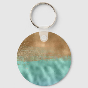 Tranquil Lagoon Colourful Abstract Pattern Keychain