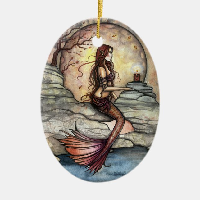 Tranquil Lagoon Mermaid Art Ornament (Front)