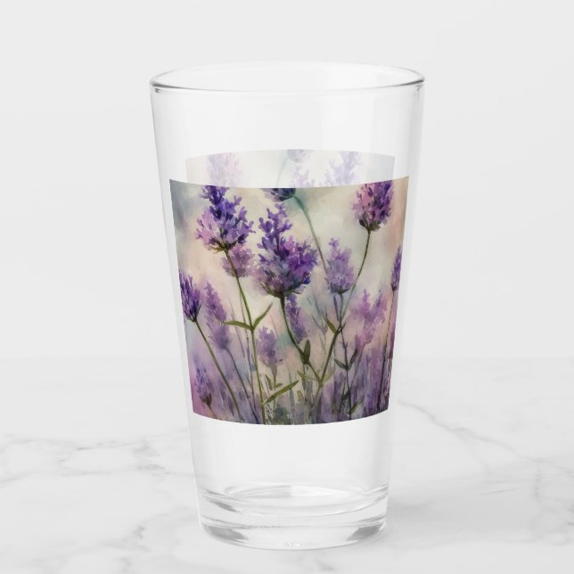 Tranquil Lavender Fields Pint Glass - 16oz (Front)