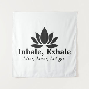 Tranquil Lotus: Inhale, Exhale Inspiration  Tapestry