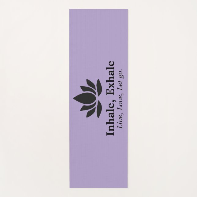 Tranquil Lotus: Inhale, Exhale Inspiration Yoga Mat (Front)